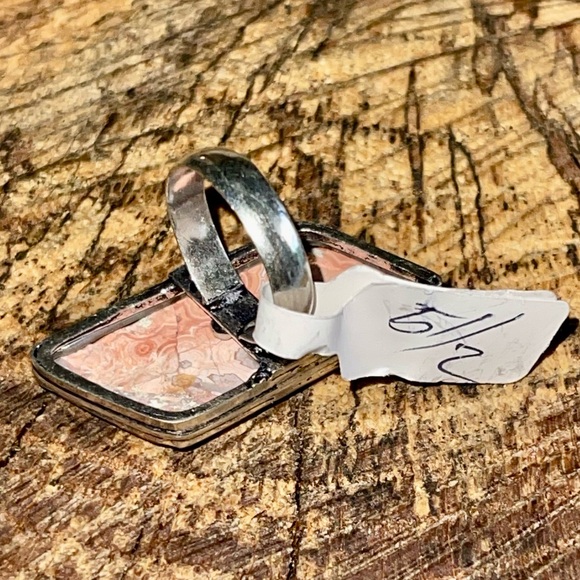 Rustic Crazy Lace Agate Ring 5 1/2 - Picture 5 of 7